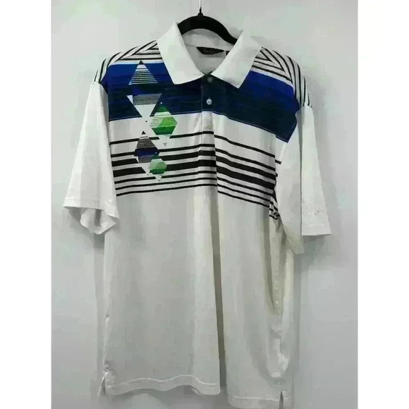 Walter Hagen Men's Performance Golf Polo Athletic Blue & White Moisture Wicking - Picture 2 of 6